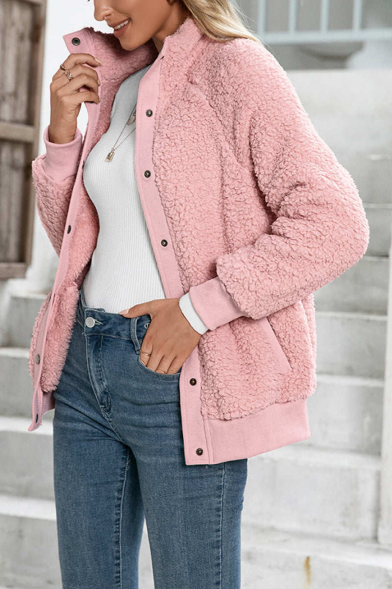 Sherpa - Cozy Long Sleeve Button Jacket