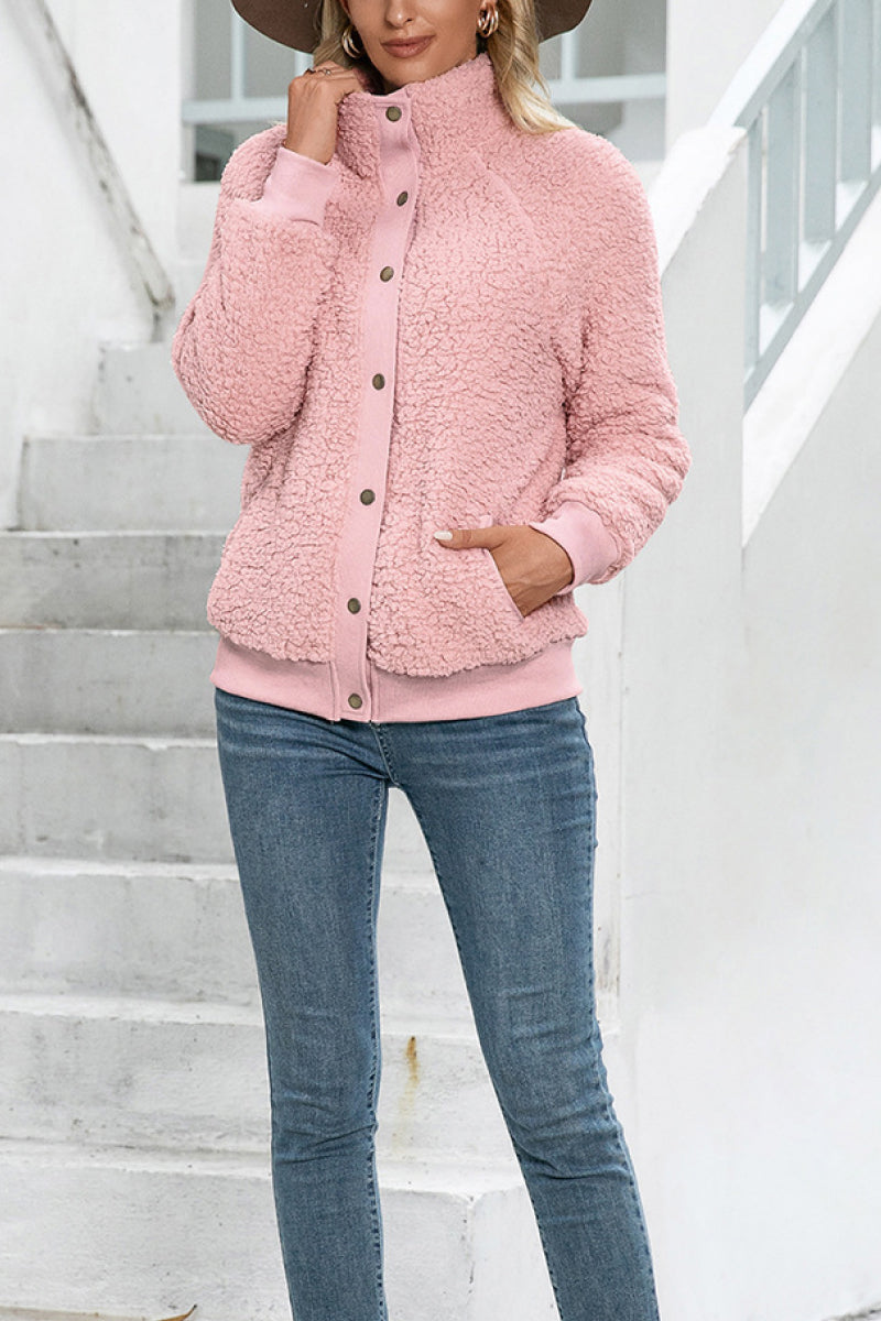 Sherpa - Cozy Long Sleeve Button Jacket