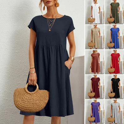 Ruby™ - Cotton Round Neck Dress