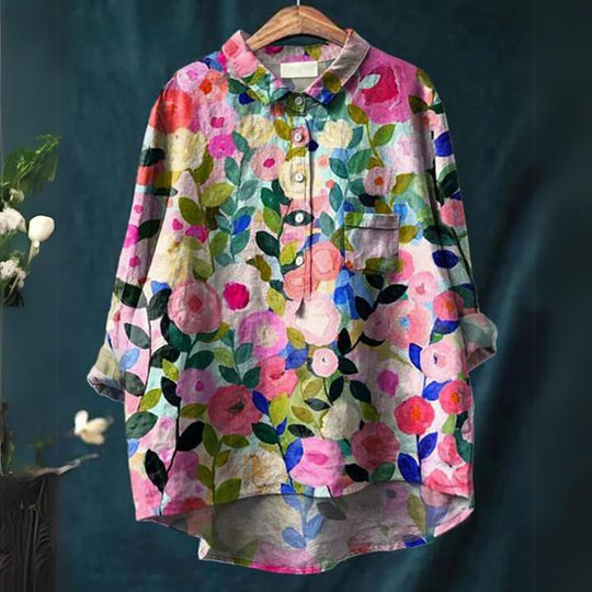 AKIRA - COLORFUL SPRING FLORAL CASUAL SHIRT