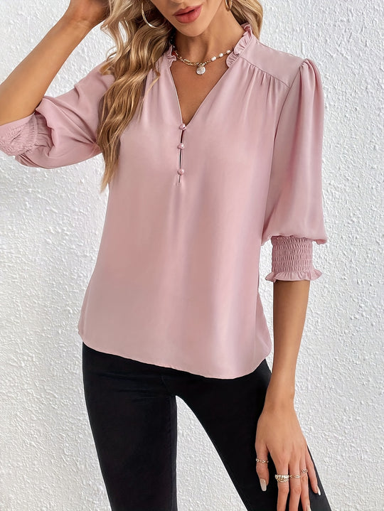 Lisa - Solid Pleated Blouse