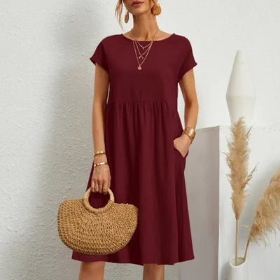 Ruby™ - Cotton Round Neck Dress