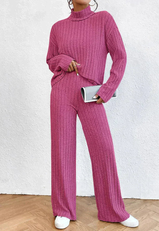 Irine - Knitted pants and turtleneck set