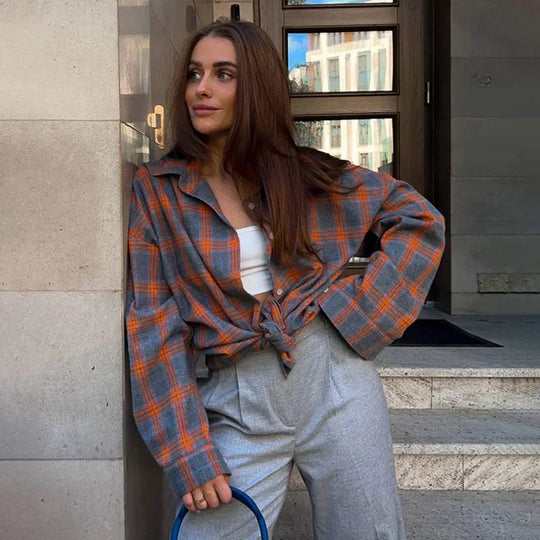 Alira - Oversized Checkered Shirt