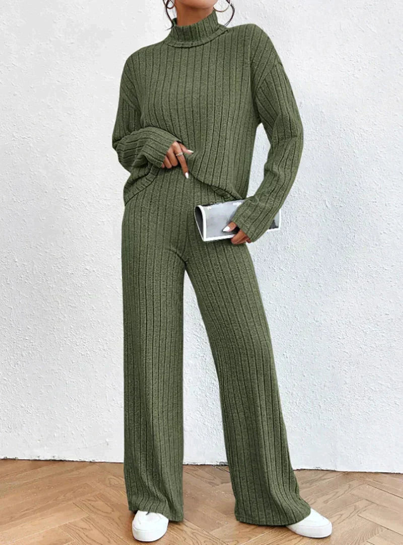 Irine - Knitted pants and turtleneck set