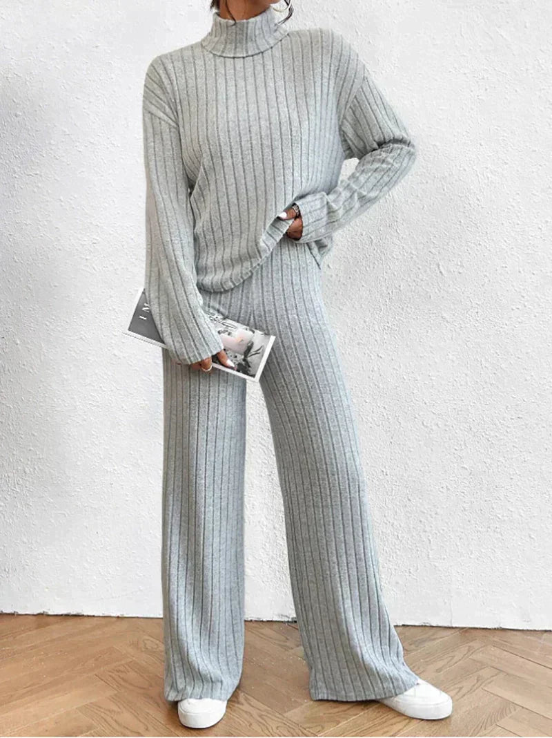 Irine - Knitted pants and turtleneck set