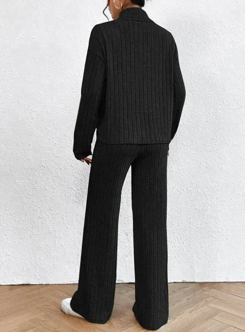 Irine - Knitted pants and turtleneck set