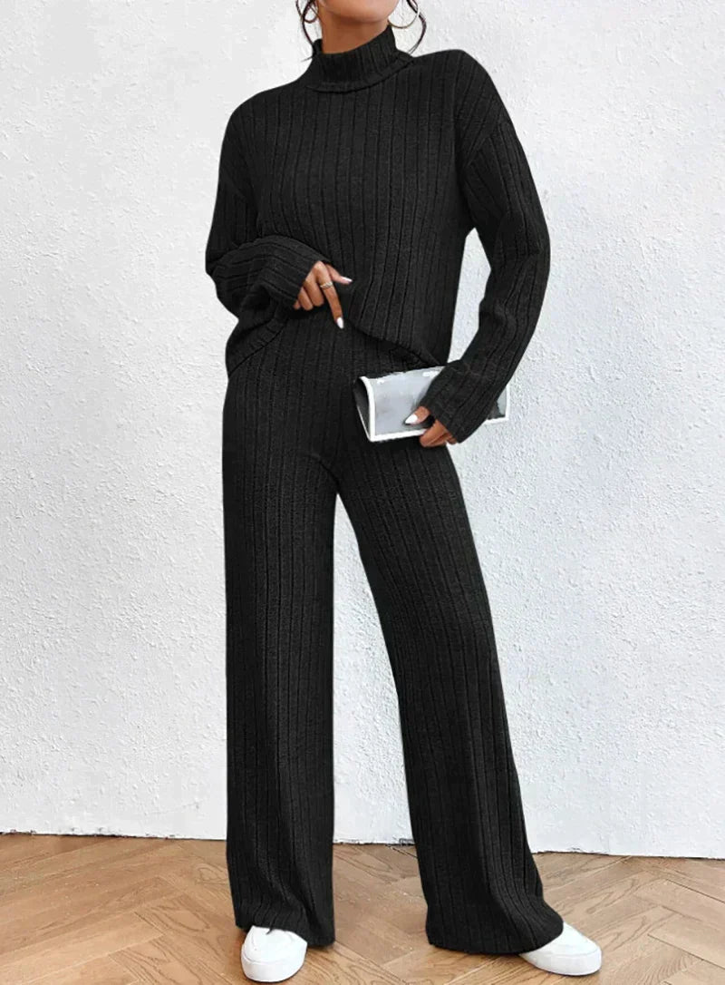 Irine - Knitted pants and turtleneck set