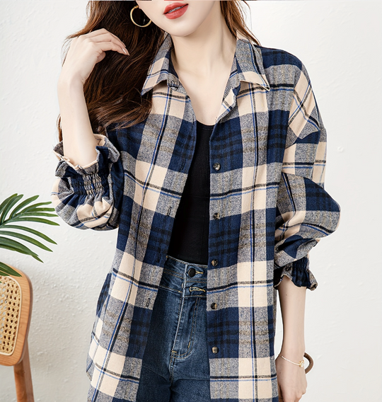 Frenky - Classic Plaid Blouse