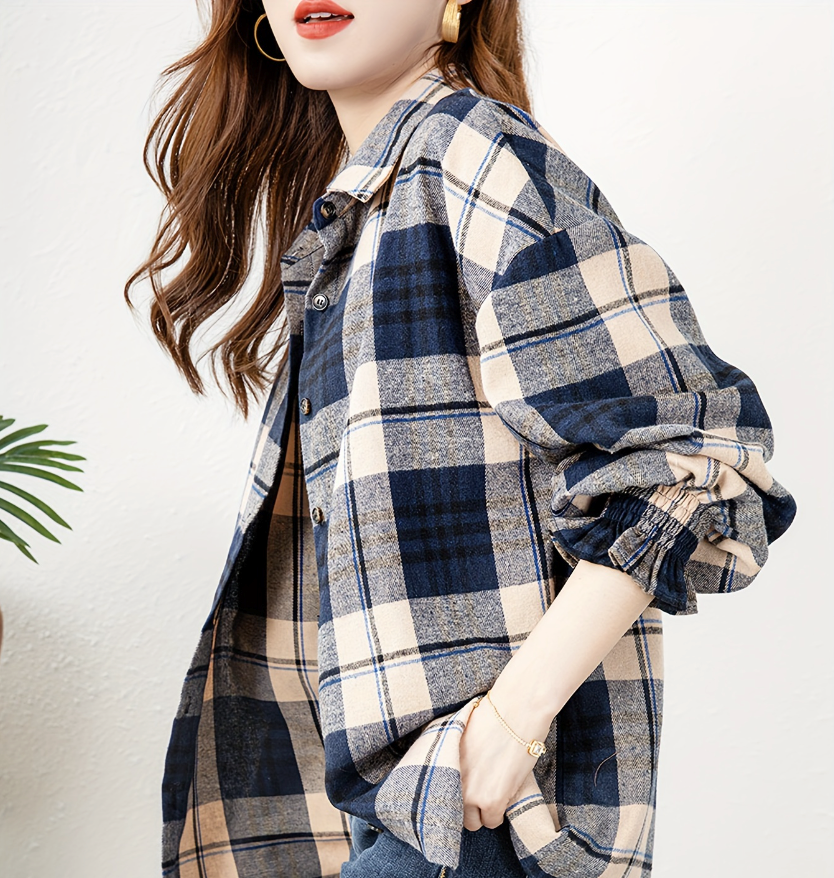 Frenky - Classic Plaid Blouse