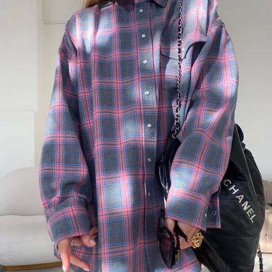 Alira - Oversized Checkered Shirt