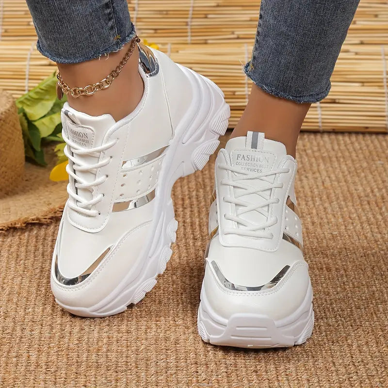 MAJA™ SOLID COLOR TRENDY SNEAKERS