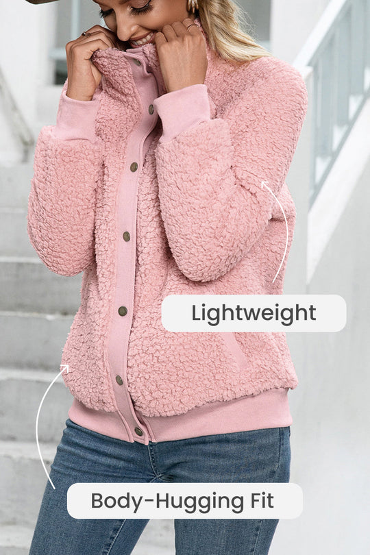 Sherpa - Cozy Long Sleeve Button Jacket