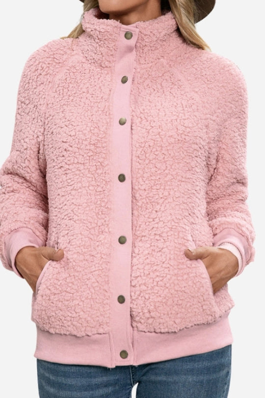 Sherpa - Cozy Long Sleeve Button Jacket