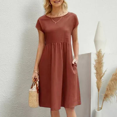 Ruby™ - Cotton Round Neck Dress