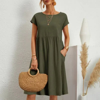 Ruby™ - Cotton Round Neck Dress