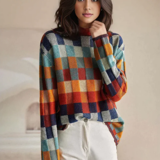 Betty - Cashmere Couture Patchwork Turtleneck