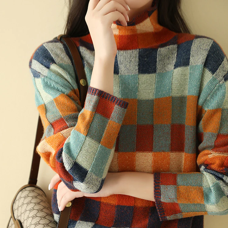 Betty - Cashmere Couture Patchwork Turtleneck