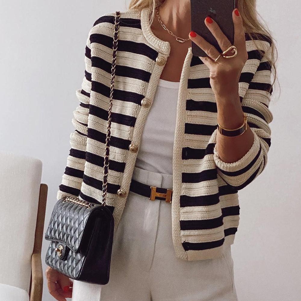 Demy - Trendy cardigan with stripes