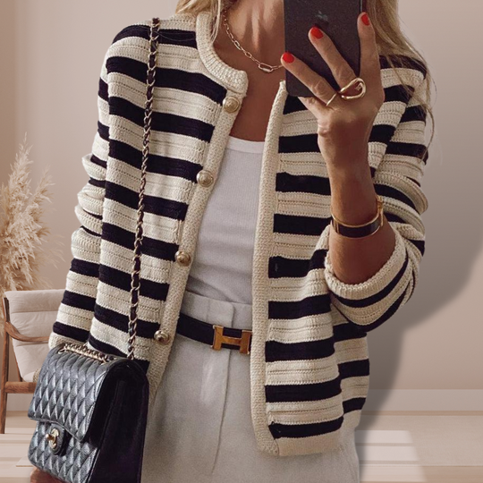 Demy - Trendy cardigan with stripes